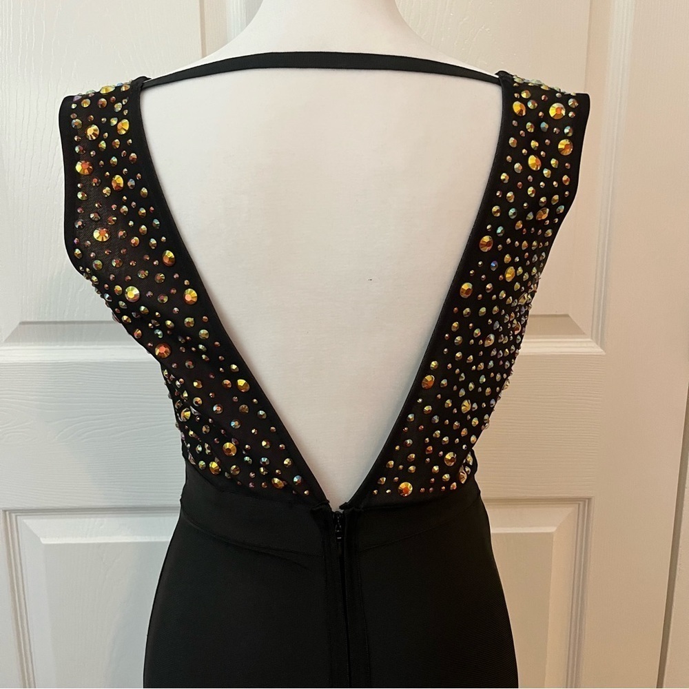 Wow Couture Gold Label Rhinestone Bandage Dress Size S - Picture 5 of 6